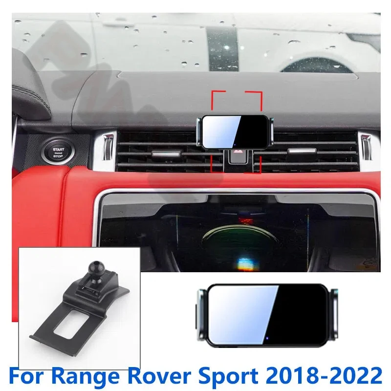 Automatic Clamping Car Mobile Phone Holder For Land Rover Range Rover Sport Fixed Base Rotatable Bracket Accessories 2014-2022