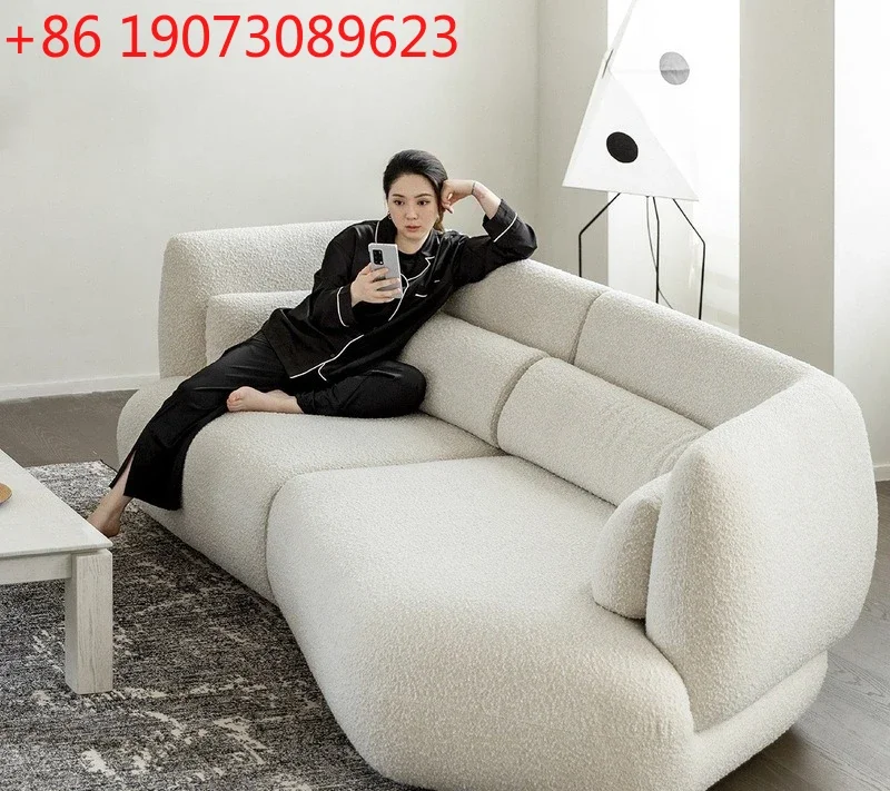 French Cream Wind Liuyueer Sofa Living Room Model Room Hotel Homestay Fabric Three-person Foreign Trade Sofa