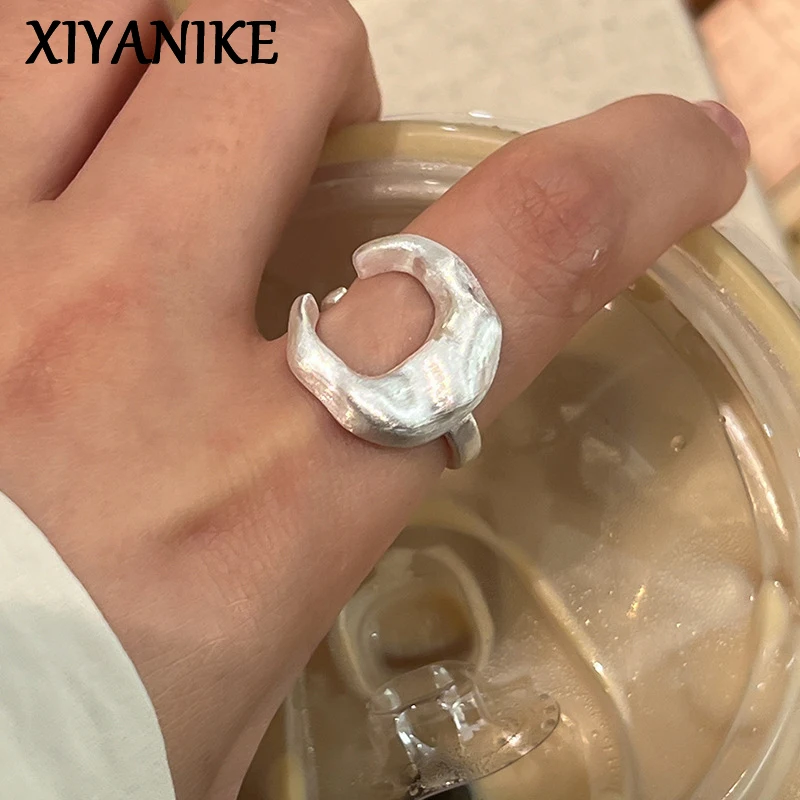 XIYANIKE matowy matowy półksiężyc półksiężyc mankiet palec dla kobiet dziewczyna Hip Hop moda nowa biżuteria prezent impreza rockowa anillos mujer