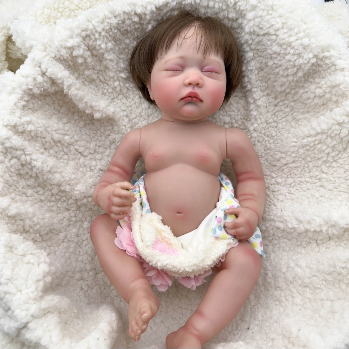 49 cm entzückendes wiedergeborenes Baby, lebensechte Neugeborene, seidige Haut, süßer Ausdruck, süßer Kumpel für Kinder, beste Überraschung zum Geburtstag und Feiertag