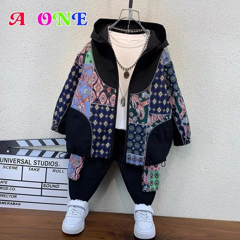 

Spring autumn boys clothes suits kids outfits baby jackets + pants 2 pcs set fashion Windproof Thin jacket children clothing