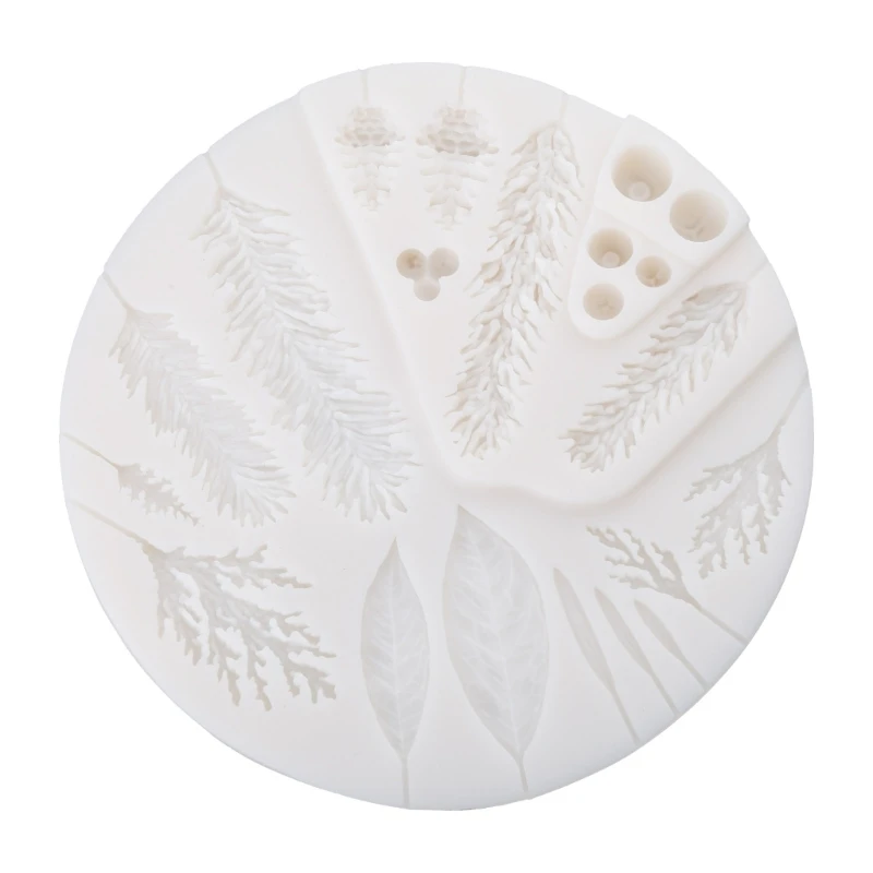 Silicone Leaf Mold Winter Foliage Resin Mold Wedding Leaf Chocolate Fondant Mold for Baking Christmas Cakes Drop shipping