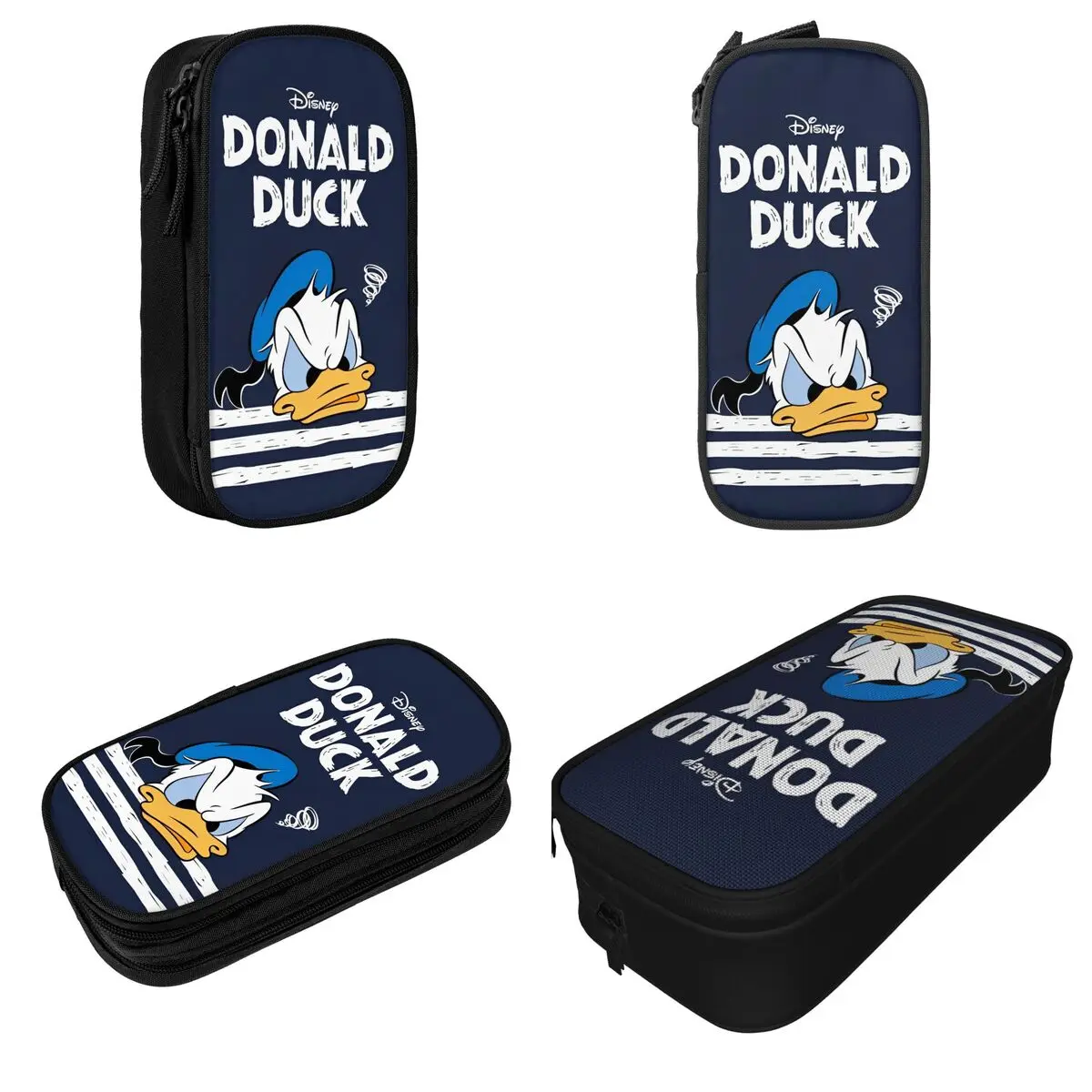 حقائب أقلام رصاص كرتونية من Donald Duck ، حقائب أقلام أنيمي لطيفة للفتيات والصبيان ، سعة كبيرة ، حقائب أقلام تجميل مكتبية