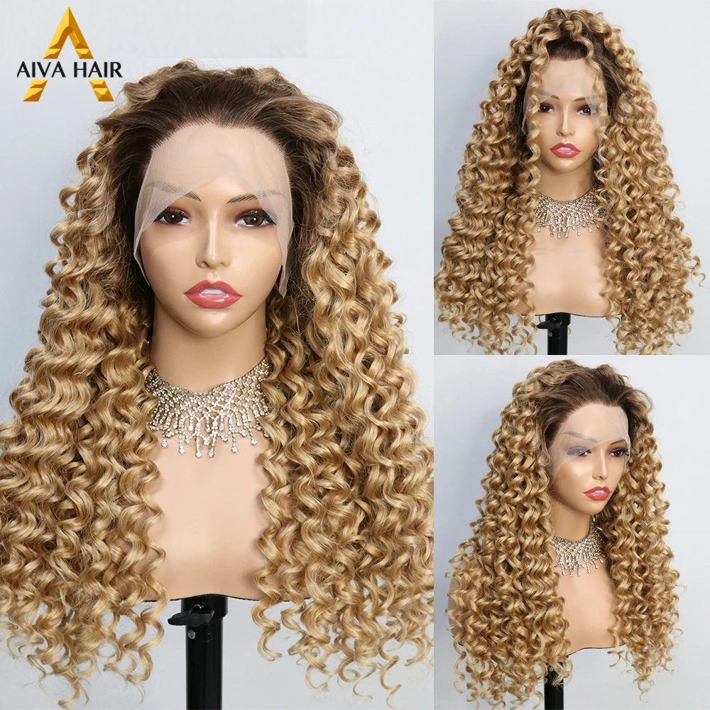 

13x4 Lace Front Culy Blonde Color 30 Inch Synthetic Wig Cosplay Heat Resistant Gluess Wigs For Women Pre Plucked