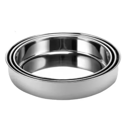 Rust-proof straight-faced cake pans for bakeries and kitchens Stainless steel baking pans