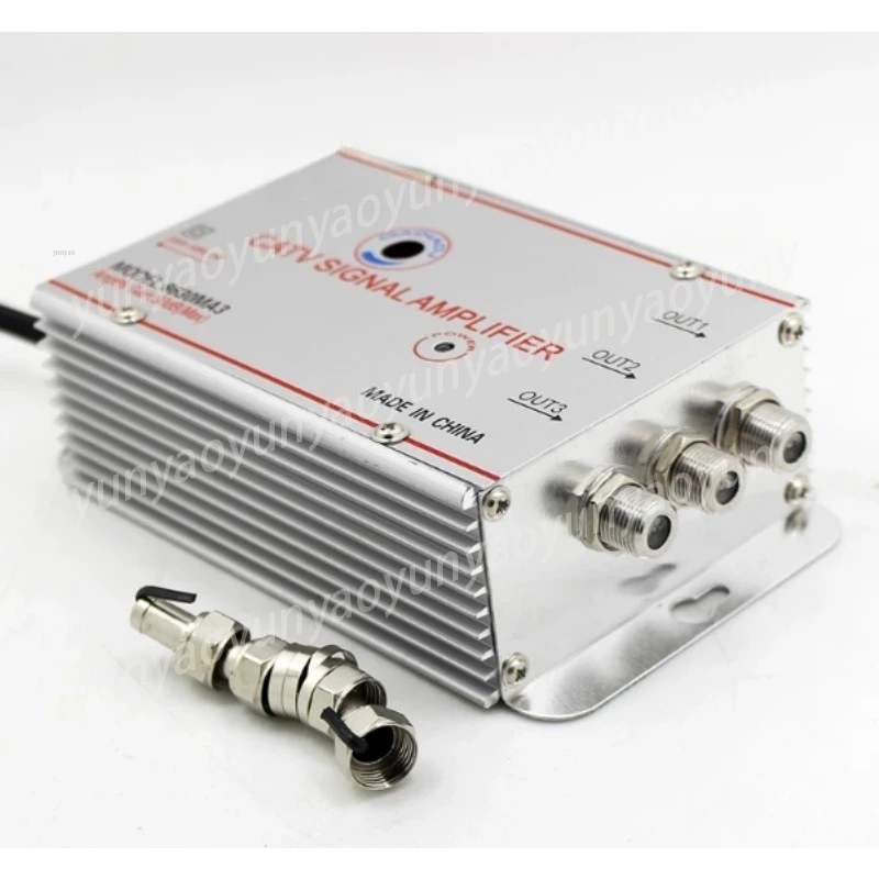 1-to-2 TV Signal Amplifier Analog Digital Ground Wave Signal Booster Cable Television Signal Distribution Enhancement Component