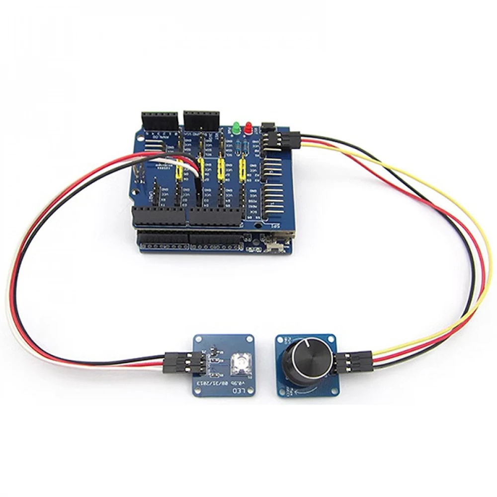 وحدة تبديل مقبض الجهد DC3-5.5V 280 ° مستشعر زاوية دوار حساسية عالية قابل للتعديل للتحكم في مستوى الصوت/الضوء لاردوينو #4