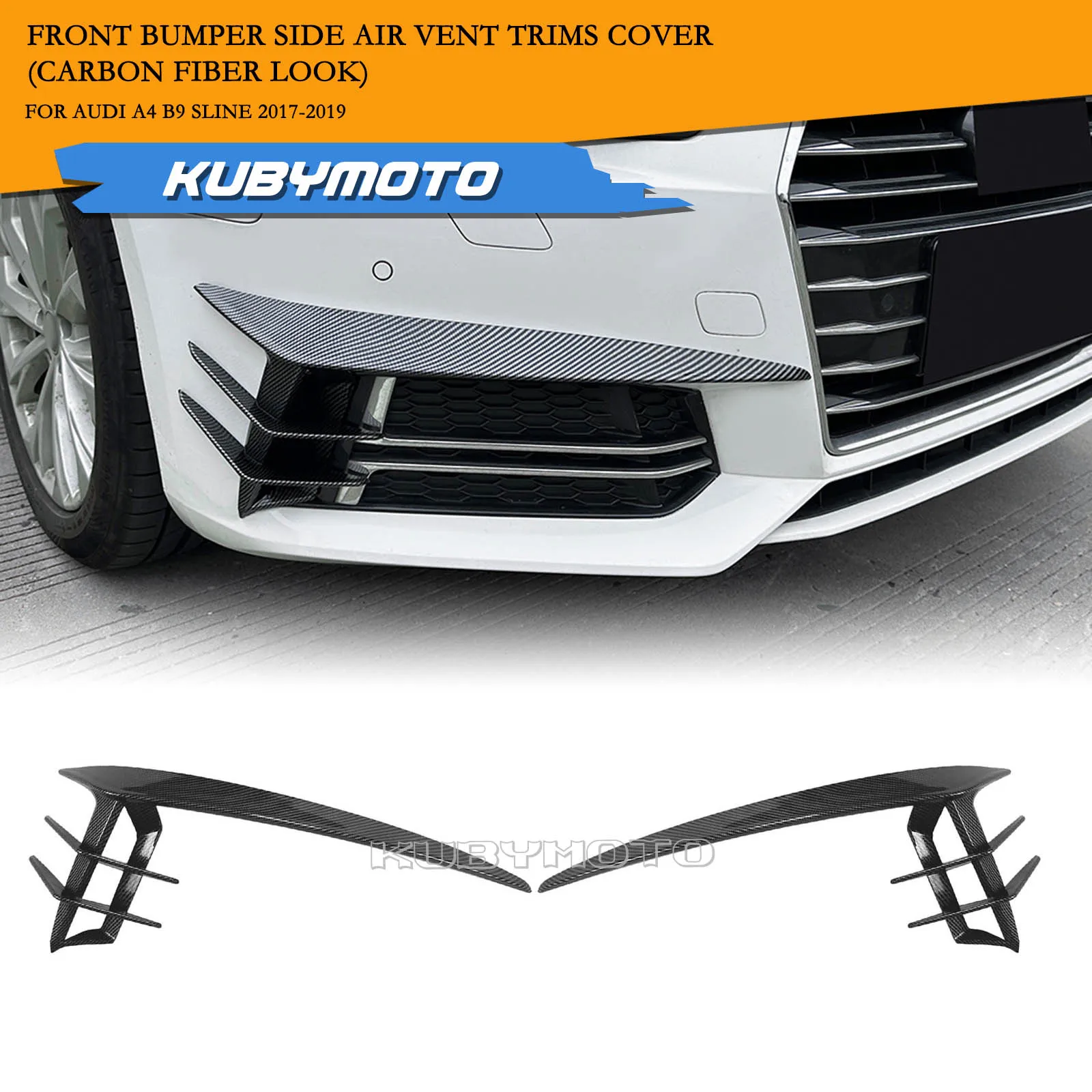 

2 шт. автомобильный передний боковой спойлер Canard, воздушная накладка, накладка для Audi A4 B9 Sline 2017-2019