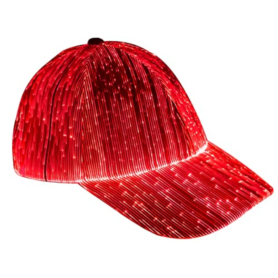 

Fiber optic cap LED hat with 7 colors luminous glowing EDC baseball hats USB Charging light up caps led crazy cap