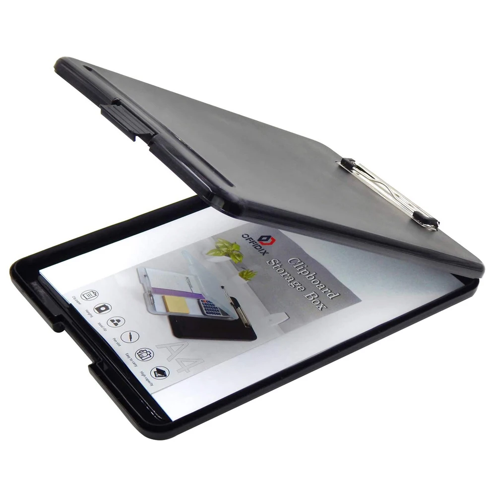 

Slimcase Box for School Durable Waterproof Lightweight Plastic Writing Pad Filing Storage Document Case A4 Clipboard Box