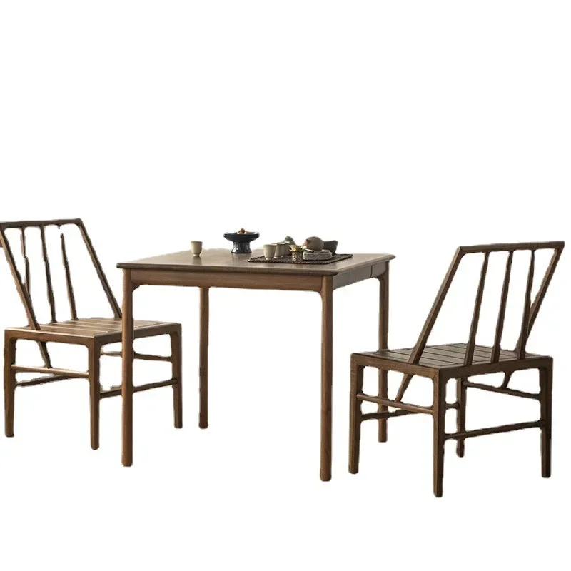 

New Chinese black walnut dining table Baxian table square table New Chinese tea Household small apartment Baxian square