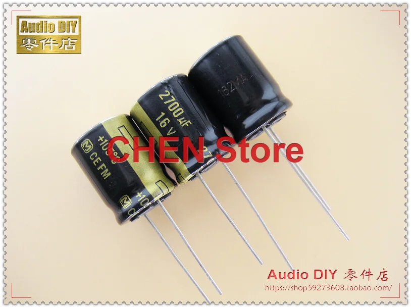 10PCS matsushita capacitor FM 16V2700UF 16X21MM 2700uF/16V ultra low internal resistance Electrolytic Capacitor 2700uf 16v