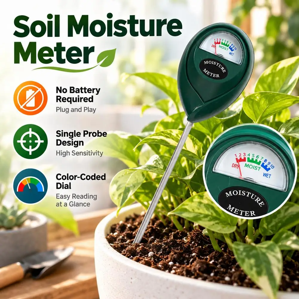 Professional Plant Water Meter Accurate Soil Hygrometer with Analog Display Ideal Gardening Lawn Vegetable Growing Tool 2026 New