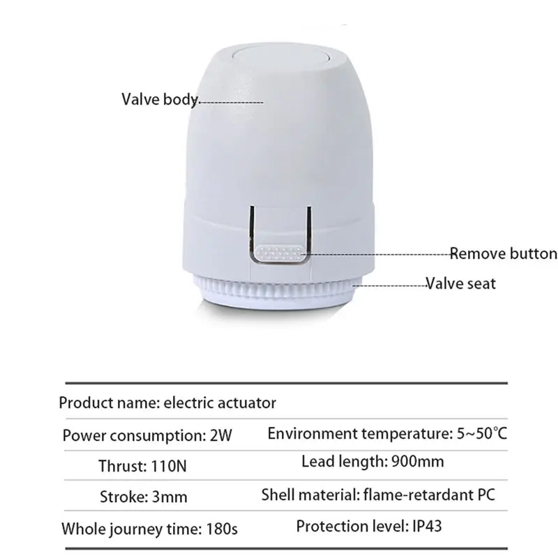 Y51A-2X Floor Heating Valve NC AC 230V Electric Thermal Actuator Manifold For Underfloor Heating Thermostat