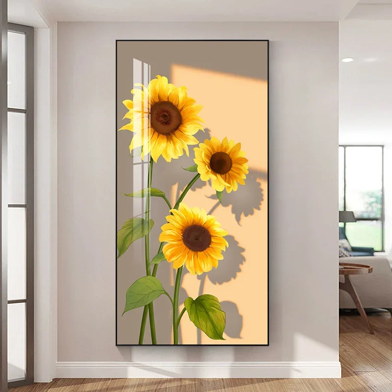 Nordic Vintage Wall Art Chic White Yellow Flower Sunflower HD Canvas Print Poster Home Living Room Bedroom Decoration