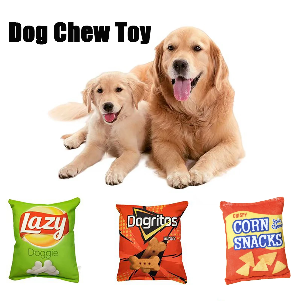 

Squeaky Funny Potato Chips Dog Toy for Interactive Chewing Molars with Bite ResistanceCleans Teeth and Mouth Plush Toys