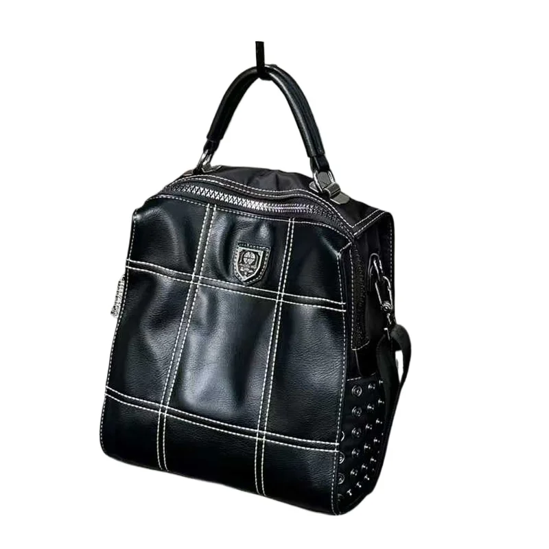 New Women's Backpack Fashion Glossy Soft Leather Multi-functional Women's Backpack Rivet Shoulder Ita Bag Pack Luxury Backpack