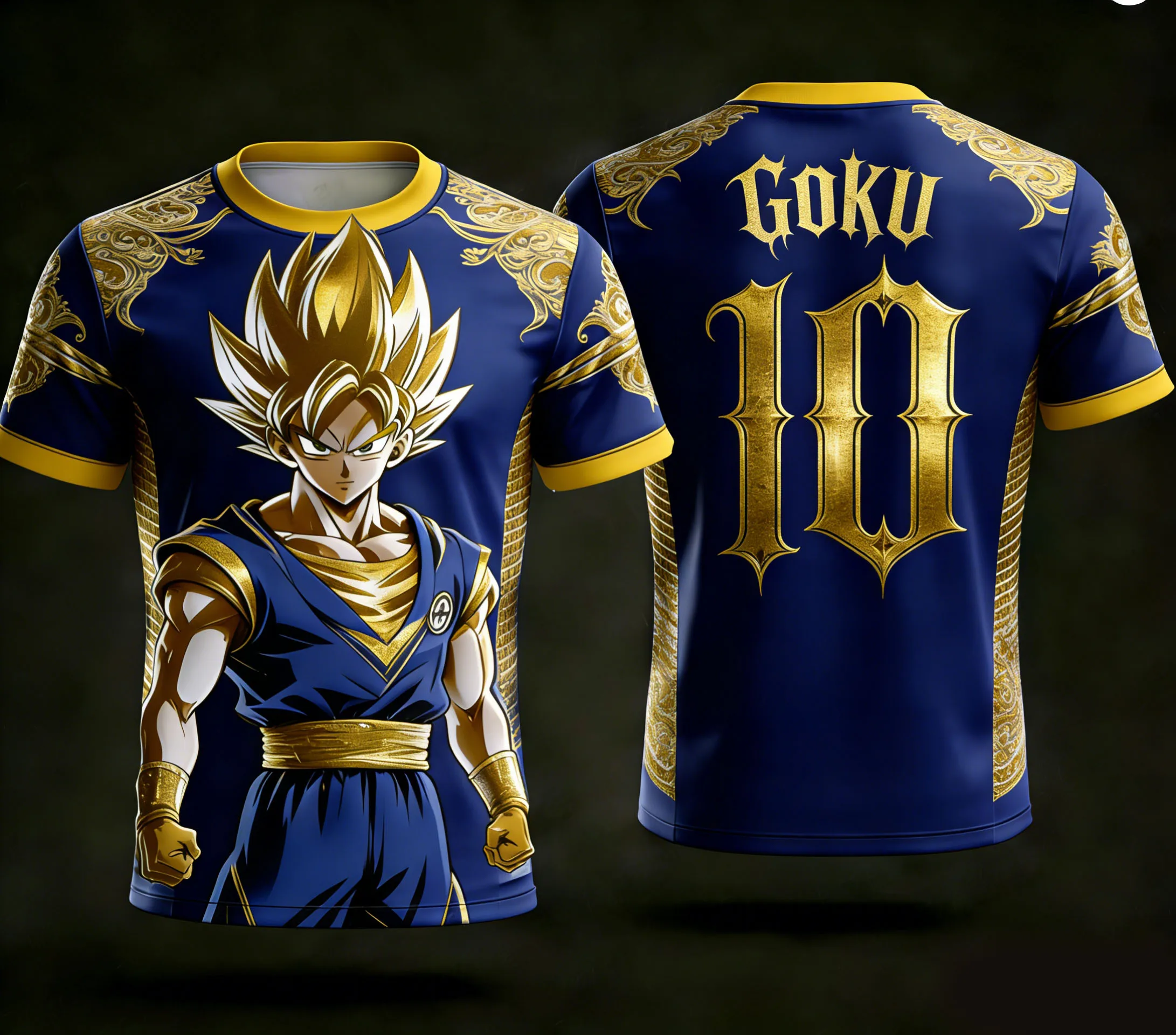 2026 Dragon Ball Licensed 3D Print AI Goku 10# Jersey Parent-child S-6XL 90cm-160cm Trendy Street Style Tops