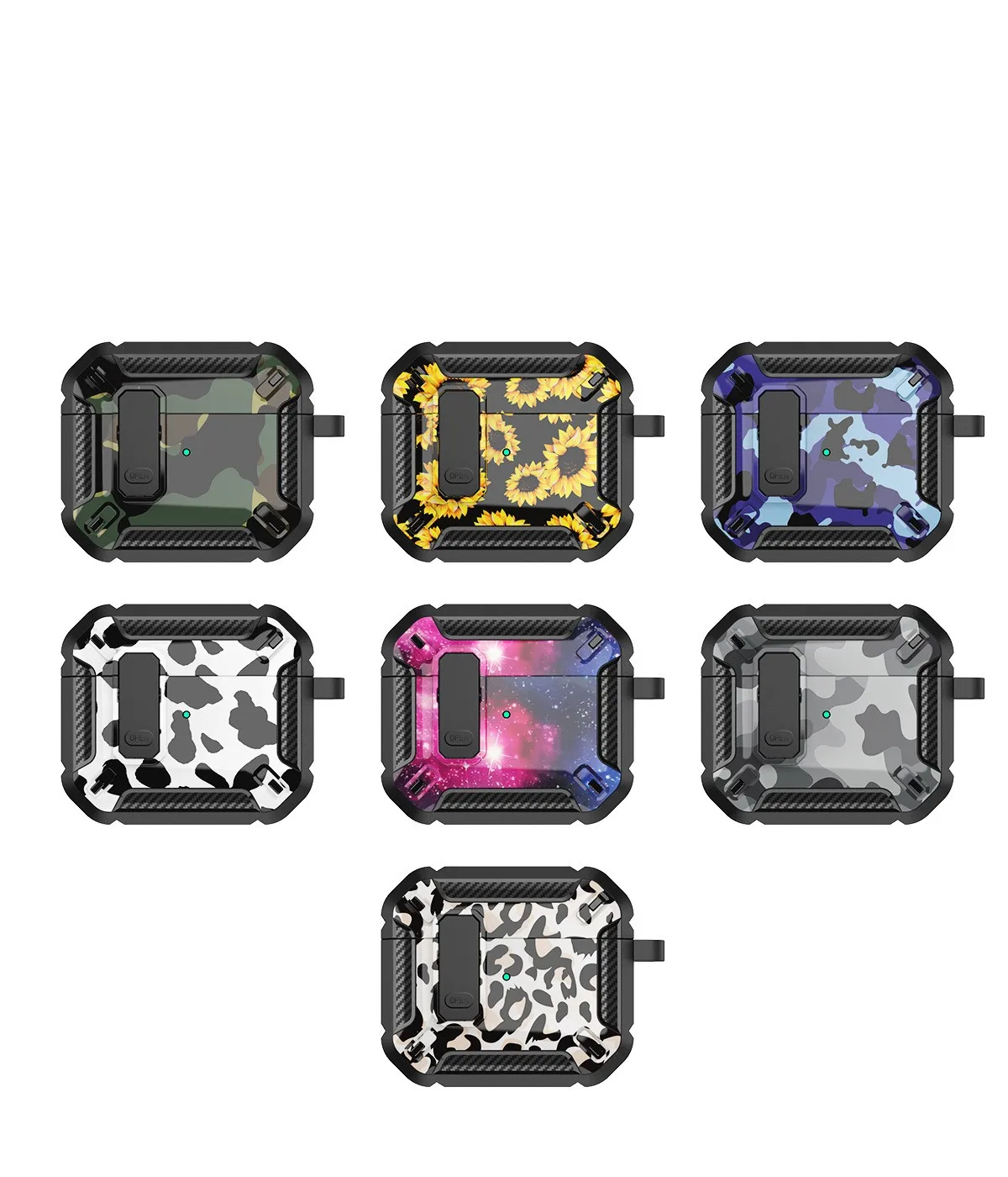 Switch Case For Airpods Pro 1 2 3 Case Shockproof Cover With Keychain Armor Headphone Case For Apple Air pods Pro 2 3 2021 Case