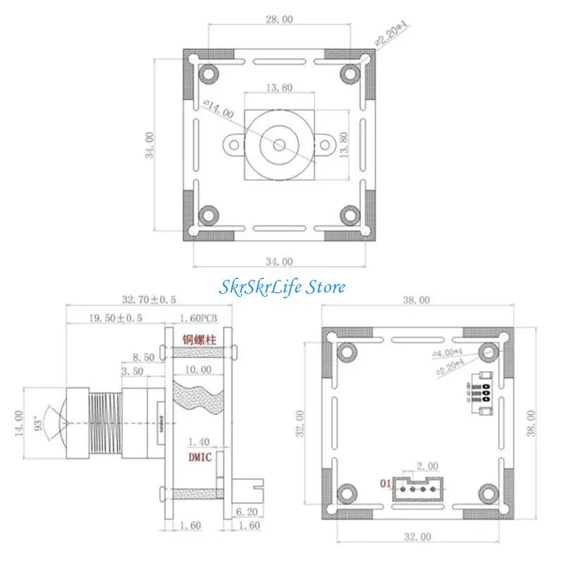 E65E High Clear 12MP 4K USB Cameras Board For Embedde Applications 3840x2160