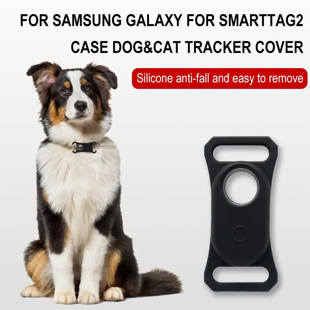 Silicone Case for Galaxy SmartTag Tracker Soft and Flexible Scratch/Shock Resistant Cover with Carabiner for Dog Collar