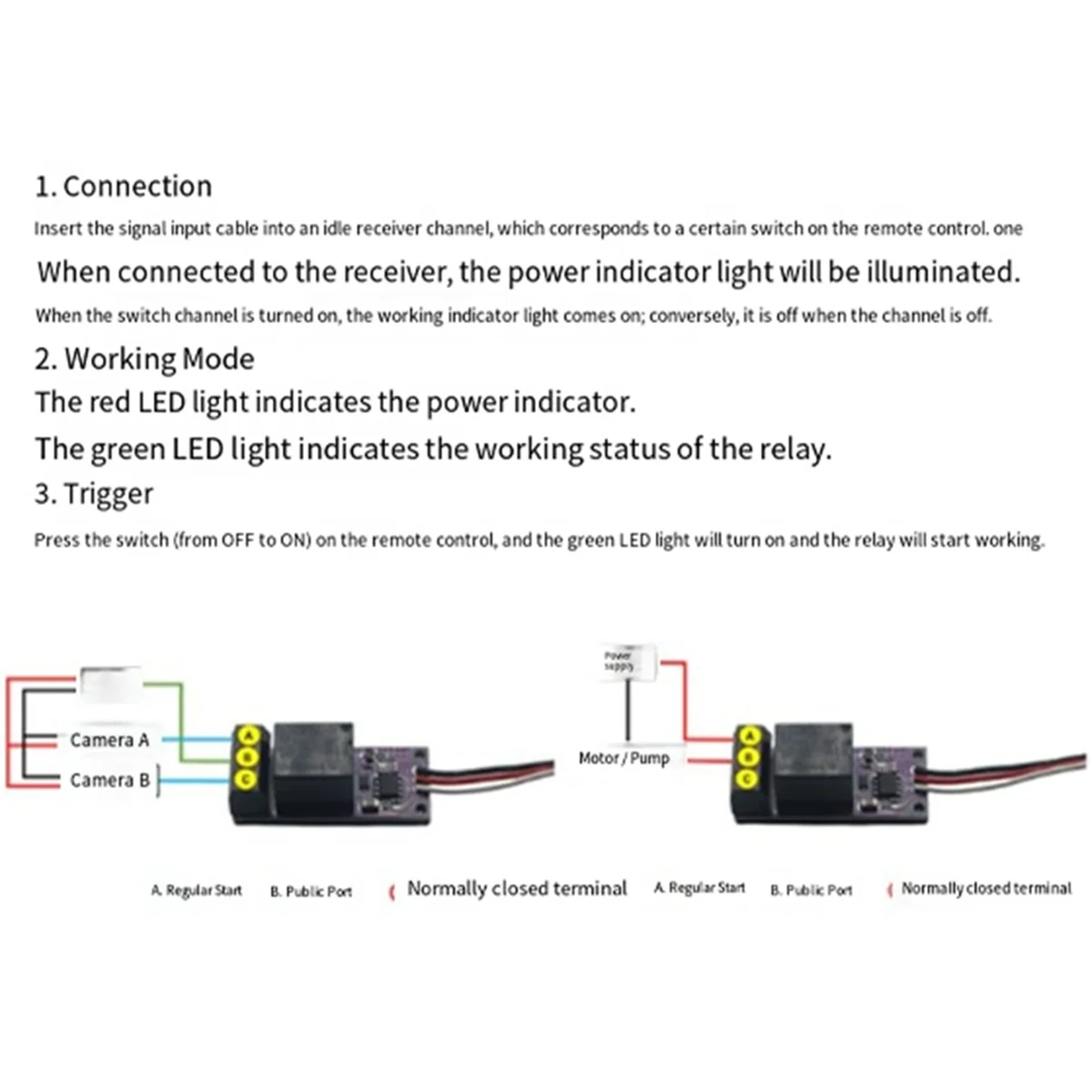 REPLA-5V 20A Single Channel Relay Electronic Switch Module On-OFF Controller For RC Aircraft Car Boat Receiver Parts
