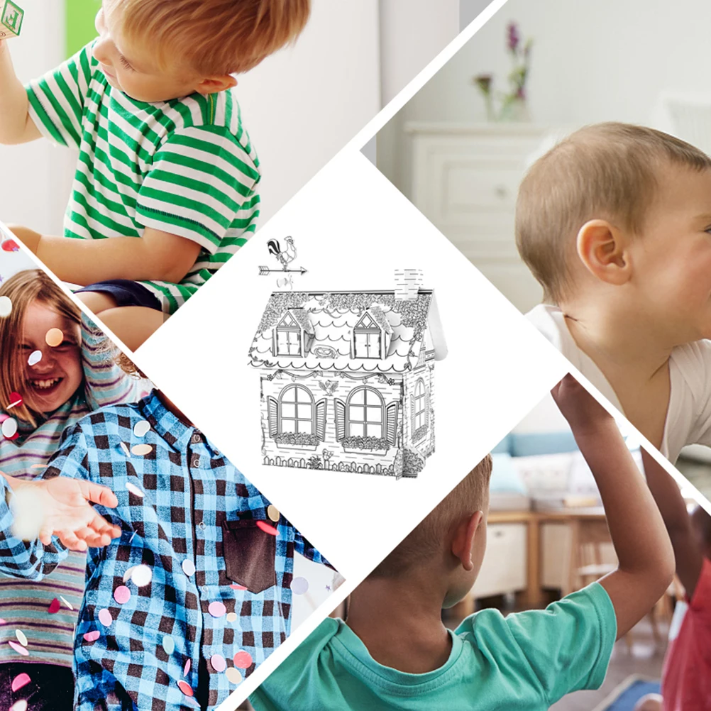 

1 комплект, 1 комплект, граффити, 3D вилла, комплект для детей, головоломка с цветным наполнением, рисунок, образовательное искусство, ремесло, детская форма «сделай сам»