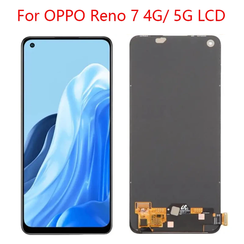 AMOLED For OPPO Reno 7 4G Reno7 5G LCD CPH2363 Display Screen Frame Touch Panel Digitizer For Oppo Reno 7 CPH2363 LCD