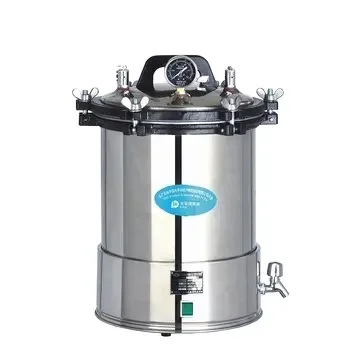 Laboratory Tabletop Sterilization Equipments 18L 24L Lab Autoclave Portable Pressure Stainless Steel With Water Tap