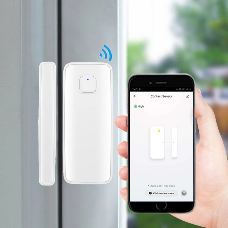 Tuya Smart WiFi Door Sensor Open Close Detector Smartlife App Control Notification Compatible with Alexa Google Home