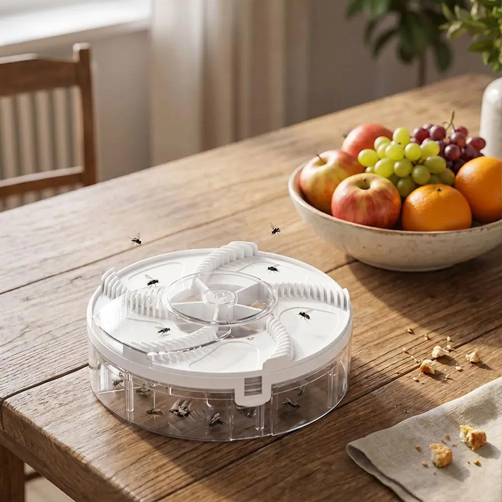 Rechargeable Electric Fly Trap Automatic Rotating Fly Catcher Quiet Indoor Kitchen Pest Control Device