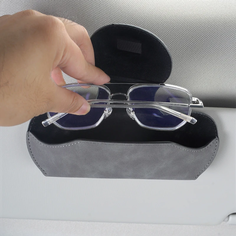 Car Sun Visor suede Glasses Holder Sunglasses Box Card Clip Accessories For Toyota GR Gazoo Racing SUPRA Corolla PARTS SPORT 86