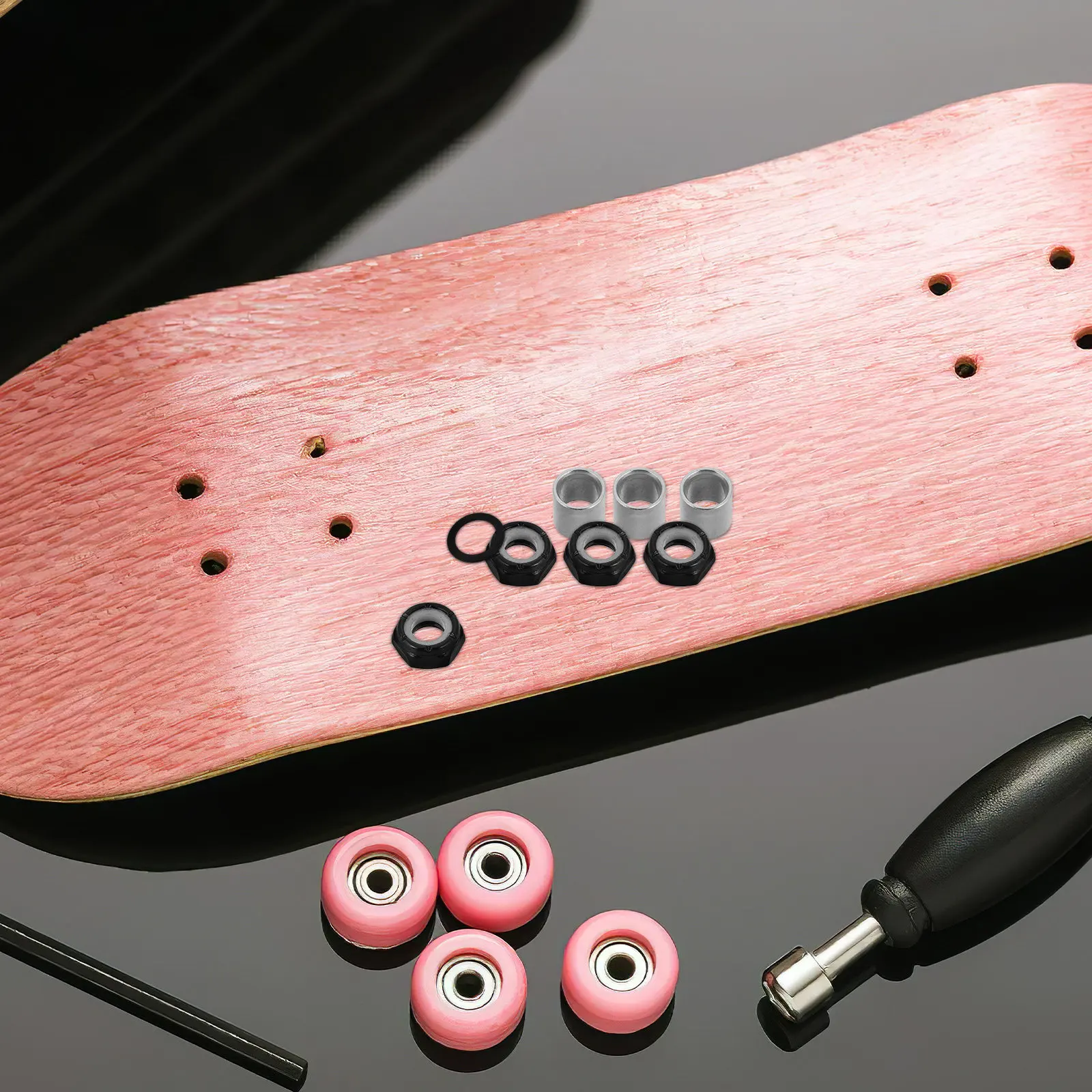 

1Set Skateboard Hardware Accessories Kit Metal Screws Nuts Washers Sleeves for Double Kickboards Land Surfboards Skateboard