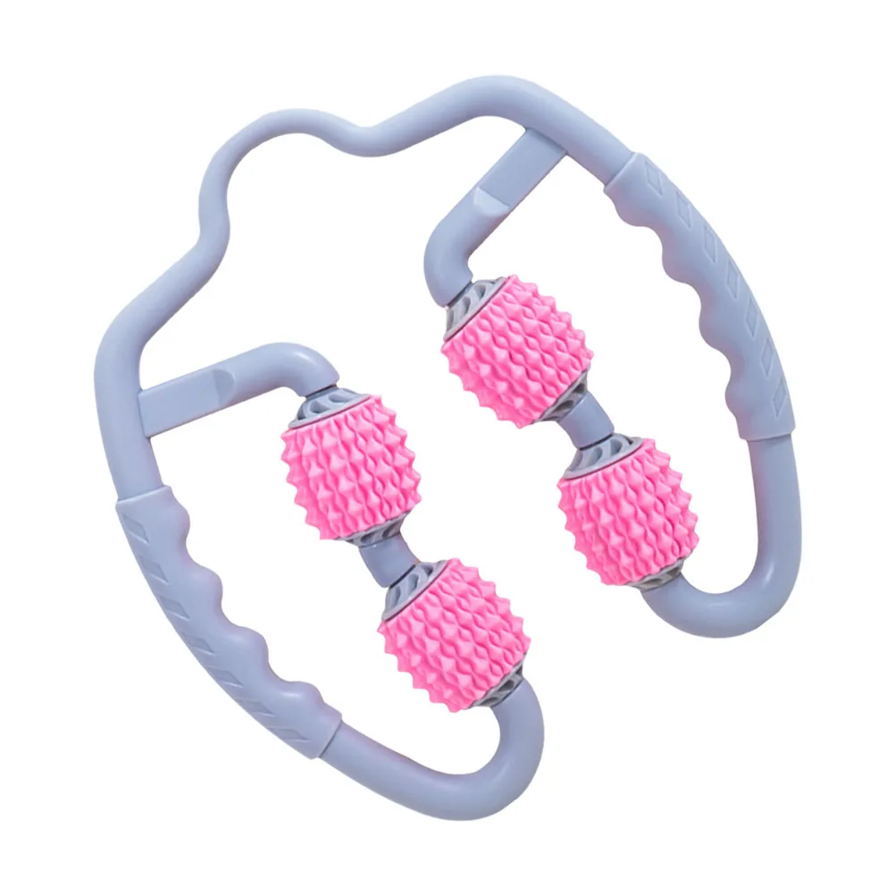 

Ergonomic 3D Massage Points Hand Held Thigh Roller Pink Calves Legs Muscle Trigger Point Leg Roller Thigh Massager Arms Calf ABS