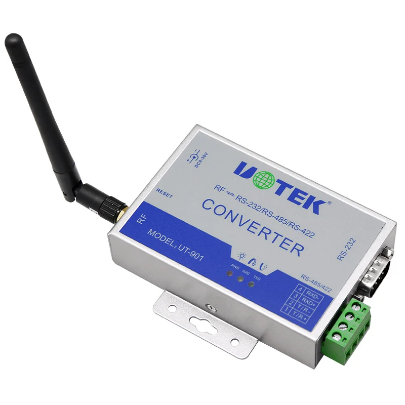 Uotek 433mhz transportadora para RS-232/485/422 conversor de transmissão de dados sem fio módulo de comunicação sem fio industrial UT-901