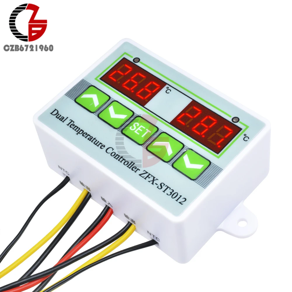 W3001 ST3012 12V 24V 110V 220V LED Digital Thermostat Temperature Controller Regulator Incubator Heating Cooling Control Meter