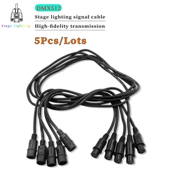 5 sztuk/partia PIN DMX 3 linia sygnału 1 M-20 M czarne złącze kabel DMX używany do DMX512 kontroler Led Par światła sceniczne