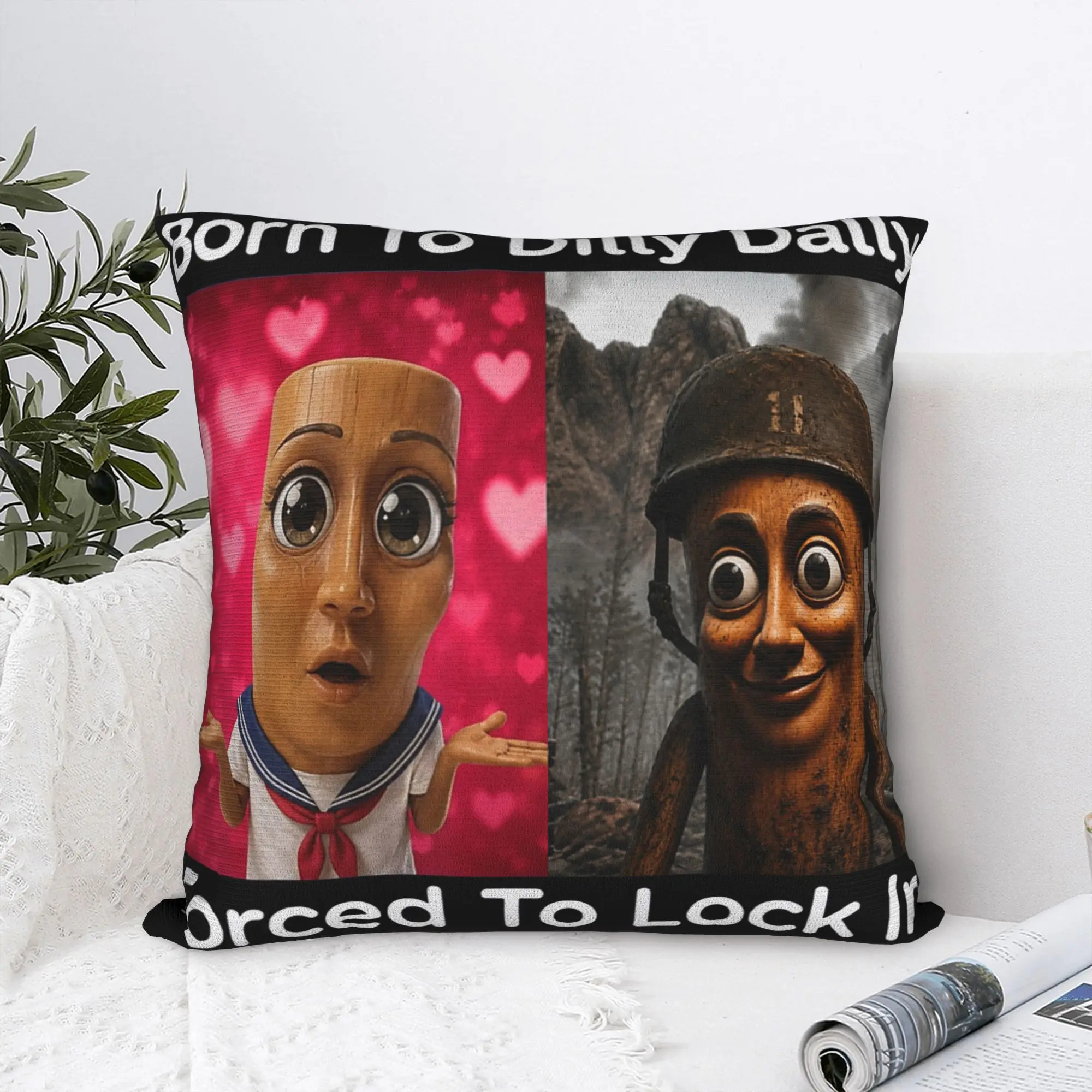 Pillow Cover Tung Tung Tung Sahur Born to Dilly Dally Forced to Lock in Fashion Pillow Case For Chair Home Decor Pillowcases