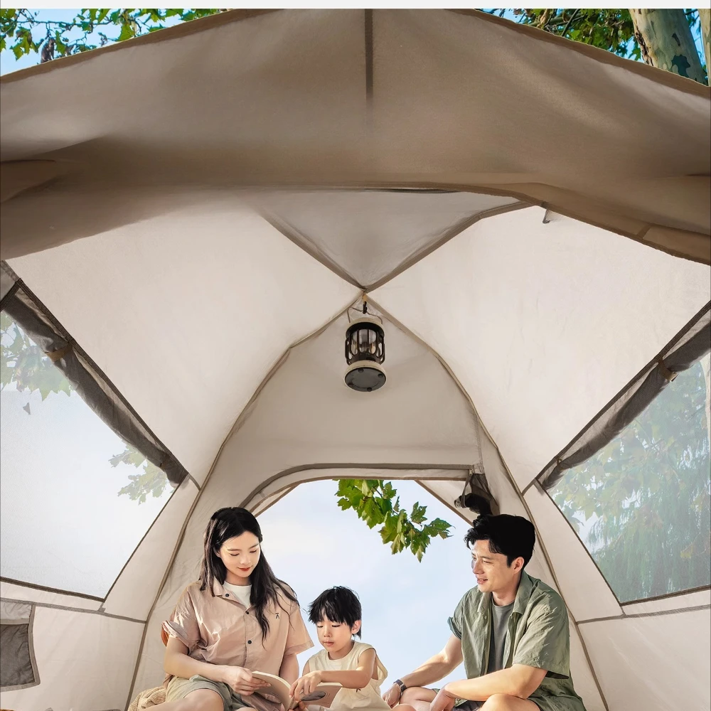 Outdoor Portable Folding Tent Suitable for Camping and Overnight Stays  Fully Automatic Black Beach Tent Thickened and Rainproof