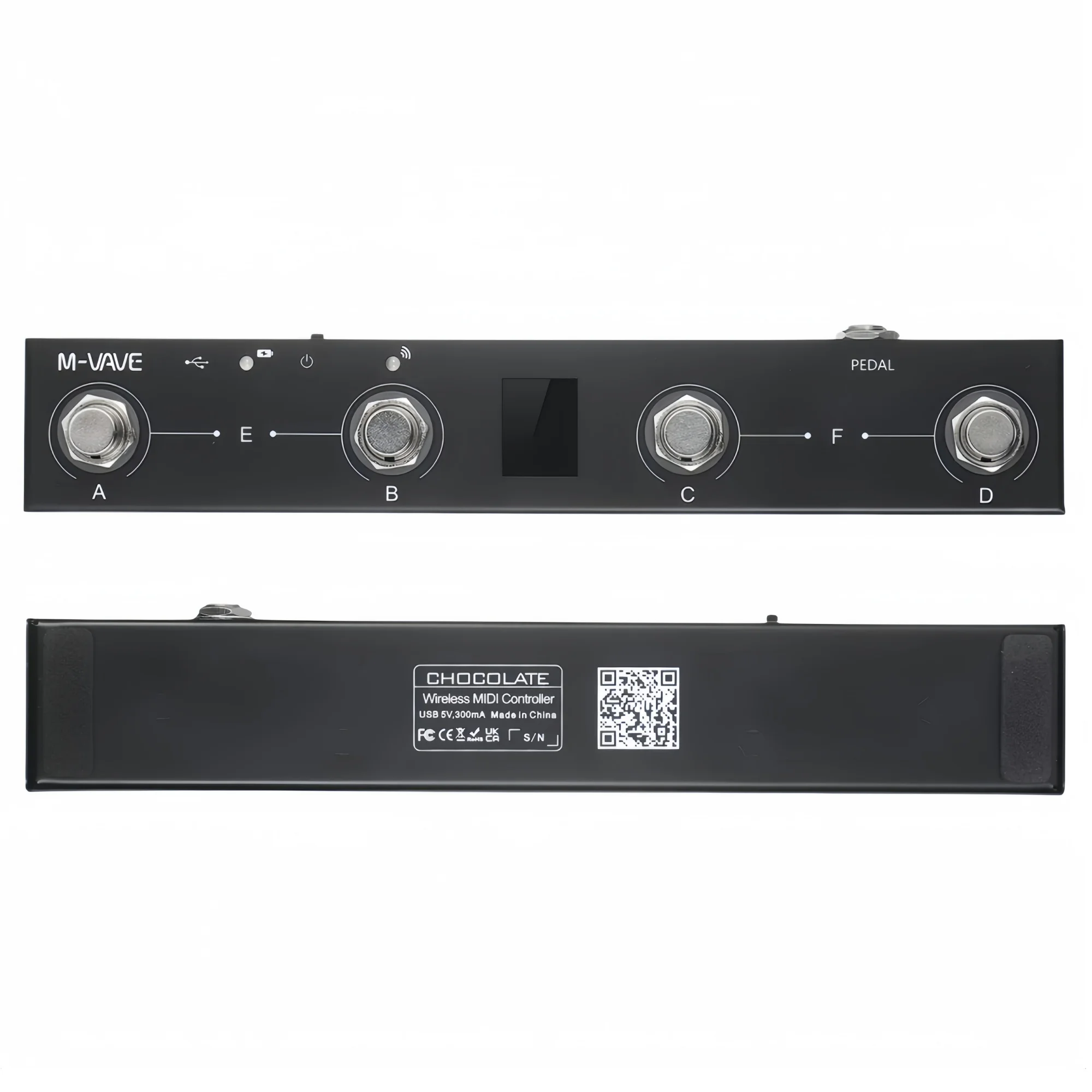 M-VAVE Chocolate Bluetooth MIDI Foot Controller 4 Switches W