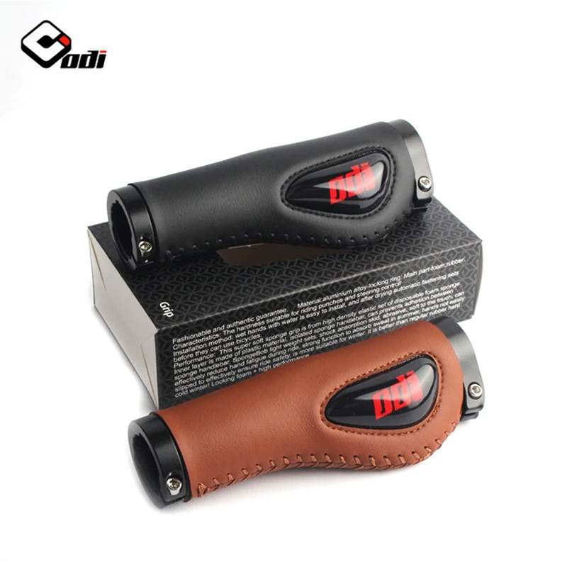 ODI Grips Leather MTB Handles Cuff Grip Ergon Lock on Mountain Bike Handlebar Cover Bicycle Grips Fists Mtb BMX Cuffs