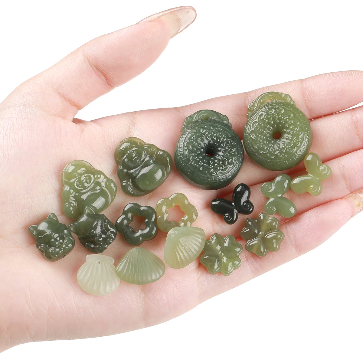 Natural Genuine Hetian Nephrite Jade Loose Round Spacer Beads Accessories for DIY Bracelet Necklace Cord Jewelry Making Supplies
