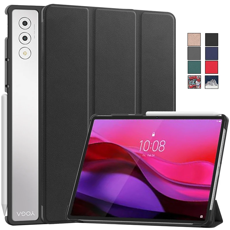 

Чехол для Lenovo Yoga Tab Plus TB520FU 12,7 дюйма, тройной кожаный жесткий чехол-подставка для Lenovo Yoga Pad Pro 12,7, чехол Coque Funda