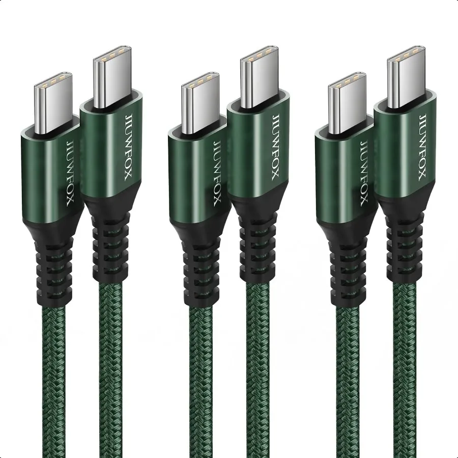 كابل USB C إلى USB C بطول 10 أقدام و3 عبوات 10 أقدام و60 وات كابل USB C شحن سريع لهاتف سامسونج جالاكسي S25 S24 iPhone 16 15 iPad Pro iPad Air i