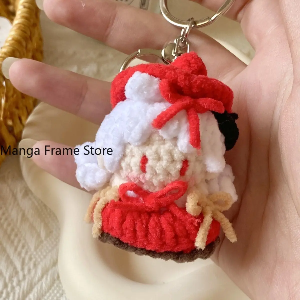 Genshin Impact Klee Hand Crocheted Soft Candy Keychain Bag Charm Handmade Cute Anime Figures Toys Display Halloween Fans Gift