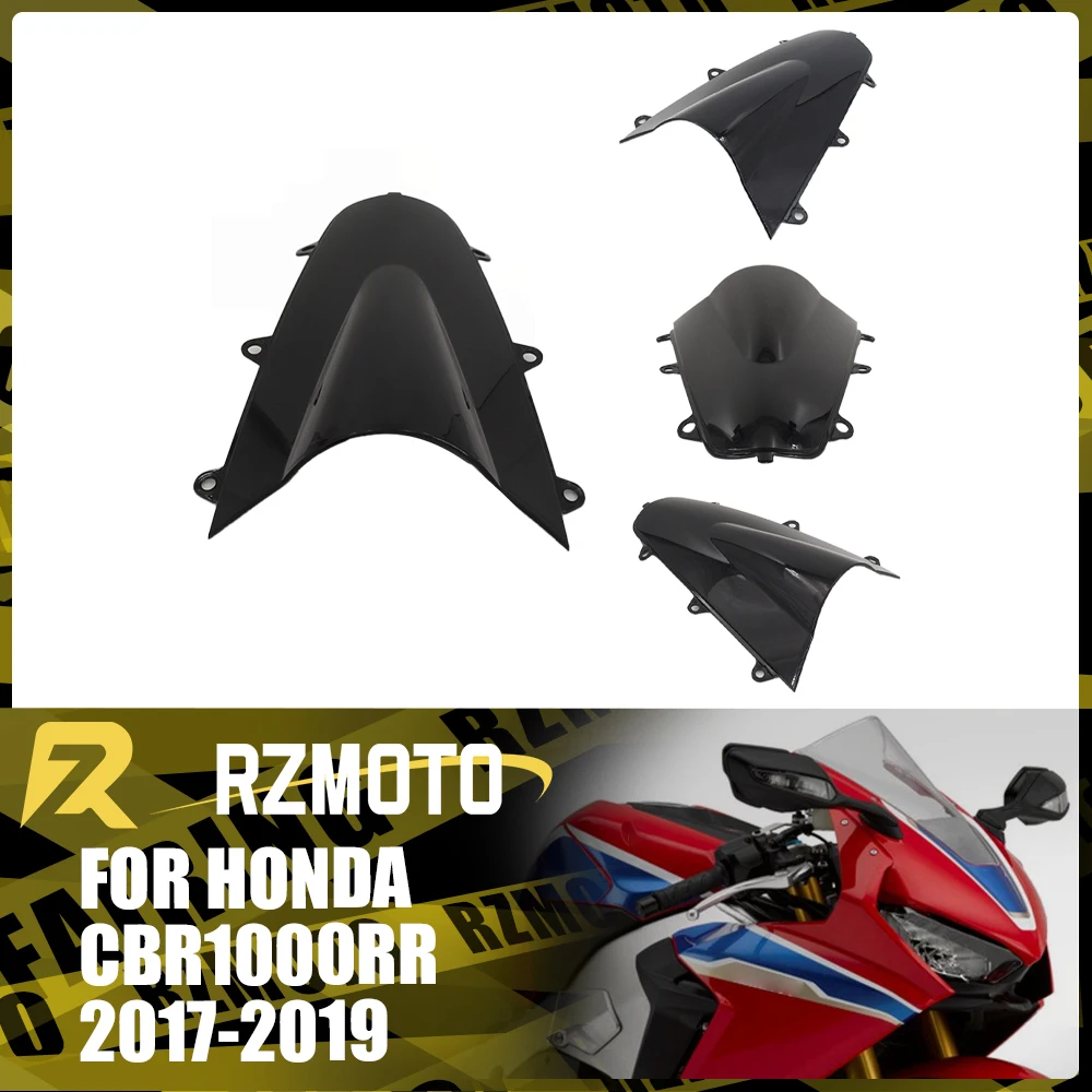 

Motorcycle Accessories Windshield For HONDA CBR1000RR 2017-2019 2018 Front Double Bubble Wind Deflector Windscreen Black