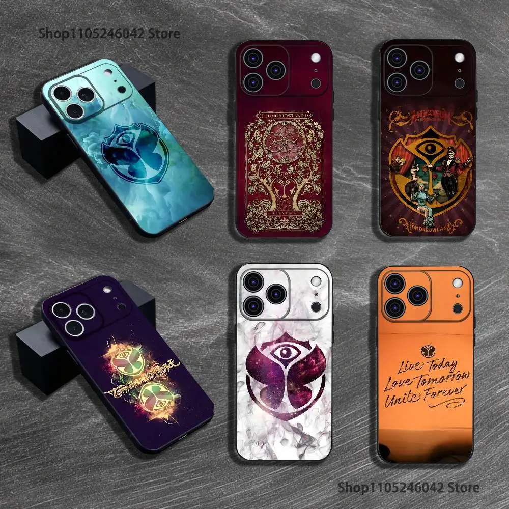 

Tomorrowland Phone Case For iPhone 17,16,15,14,13,12,11,Pro,XS,Max,XR,Plus,E,SE4,Mini Black Soft Cover