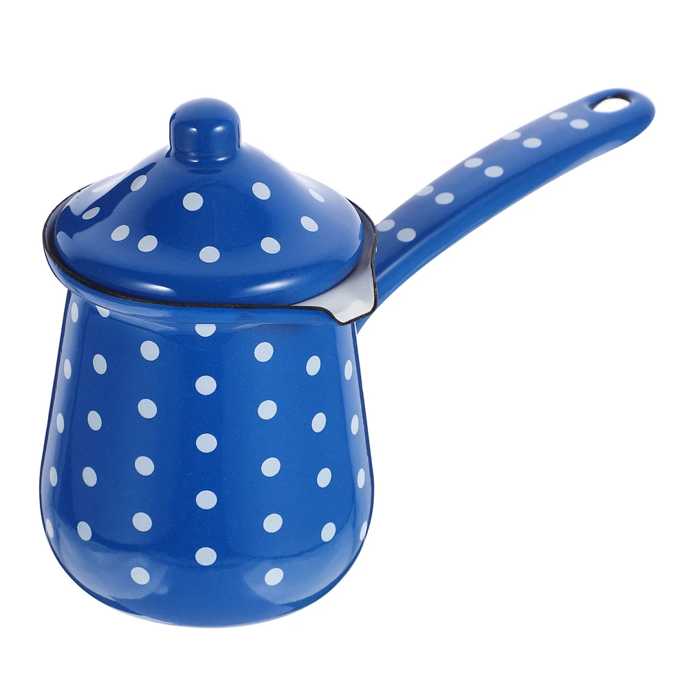 

1pc Coffee Pot Enamel Retro Multi-Function Turkish Coffee Kettle For Hot Cold Drinks Home Hotel Restaurant Kitchen Tea