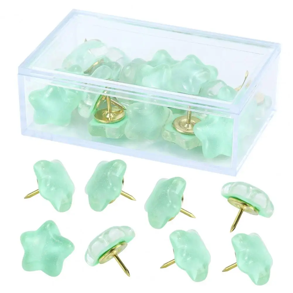 Декоративные канцелярские кнопки с блестящими звездами, блестящие кнопки со звездами, набор с коробкой для хранения, декоративный большой палец для бюллетень