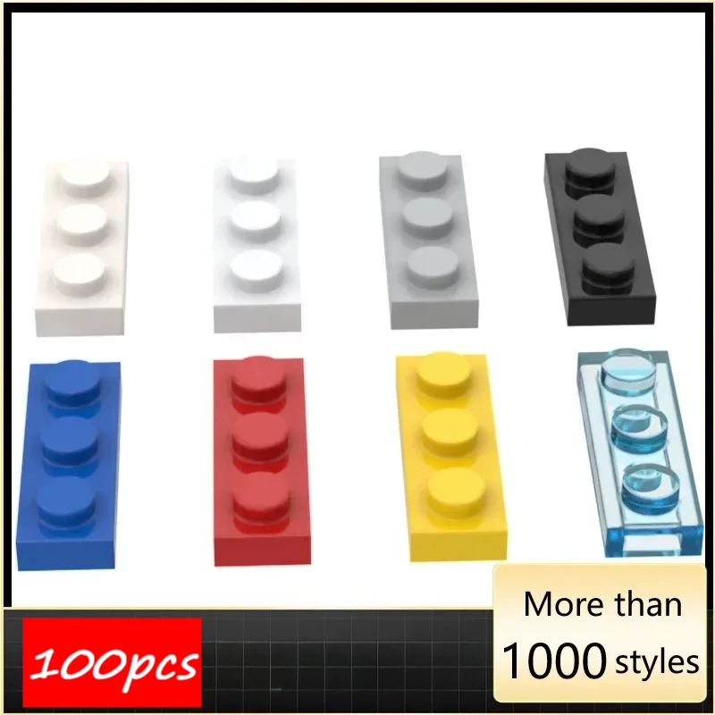 

100PCS Assembles Particles 3623 1x3 Plate Board Building Blocks Bricks Kit Part High-Tech Education Toy For Children Gift